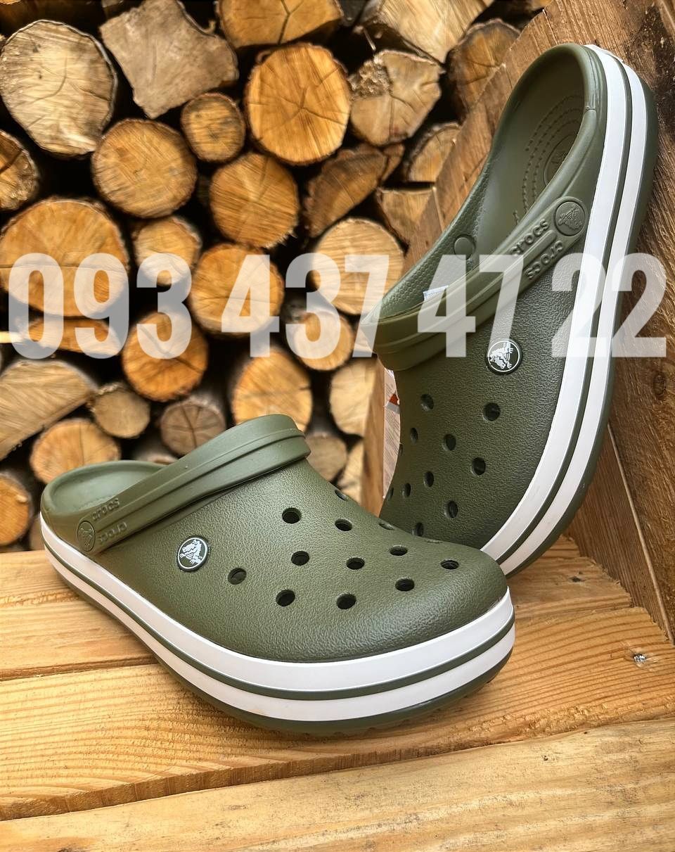 Чоловічі Крокси Crocband Army Green,Grey, Black, Navy, White