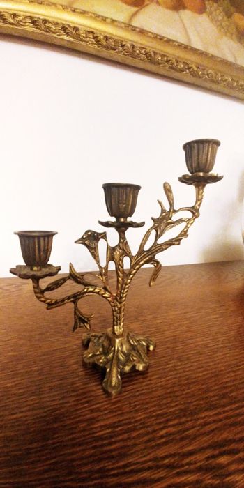 Świecznik mosiężny