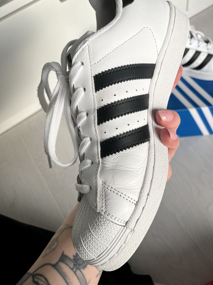 Adidas Superstar białe czarne paski 38 2/3