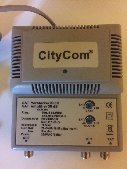 Wzmacniacz antenowy TV SAT wzmocnienie 30 dB