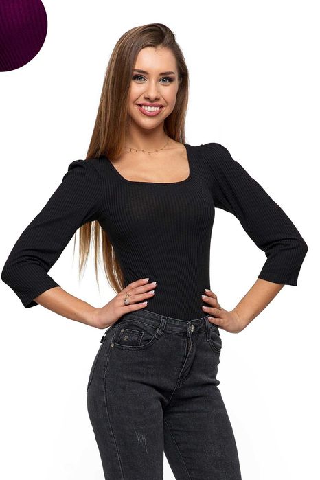 Nowa Bluzka prążkowana MORAJ z wiskozy czarna L