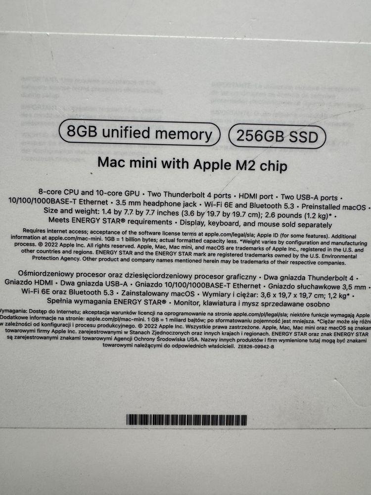 Mac Mini 2023 M2 256