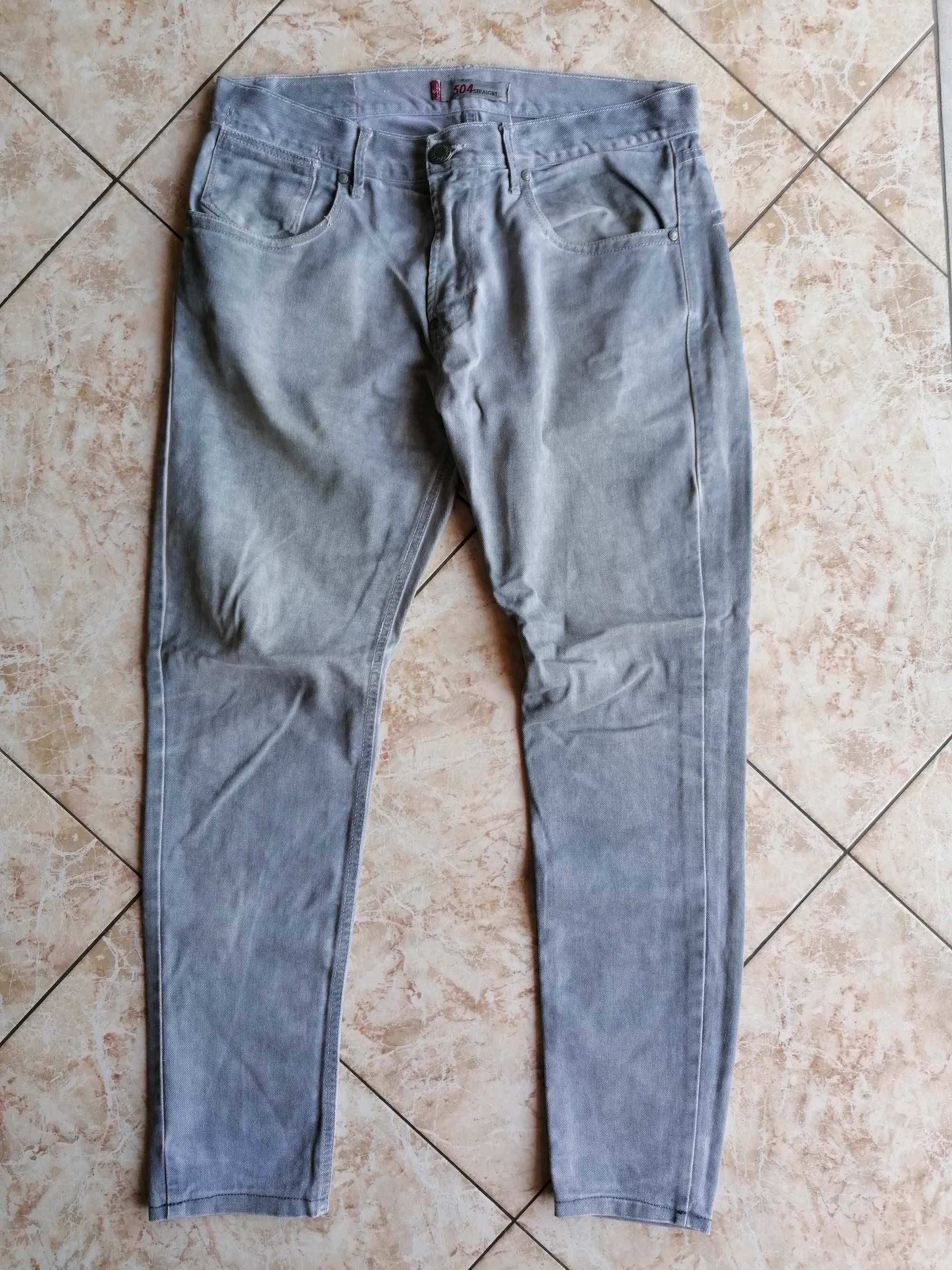 calças de ganga cinzentas 504 straight levi´s