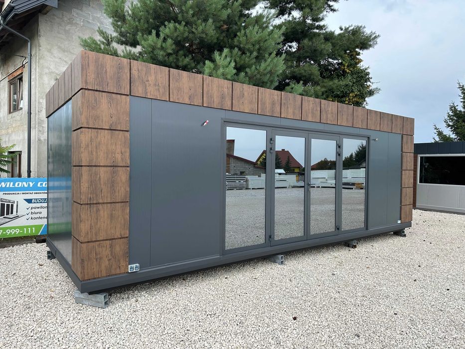 Pawilon biuro 8mx3m Domek Całoroczny salon Fryzjerski Kosmetyczny PIR