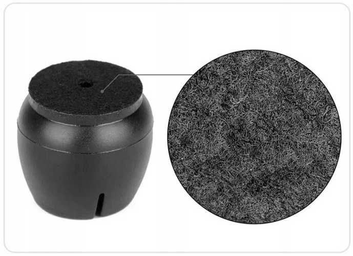 Nakładki na Nogi Krzesła Filc 12-16mm Czarne 16 sztuk