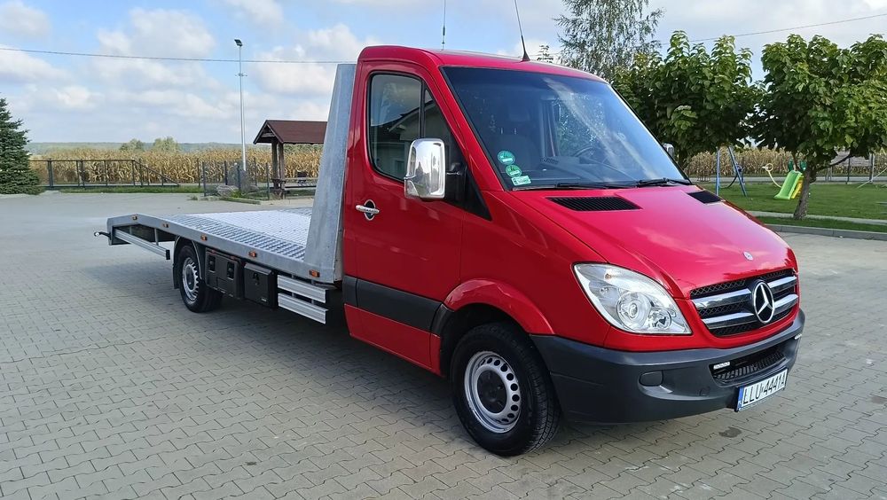 Mercedes-Benz Sprinter 319 CDI 3.0 V6 190KM  Laweta Autolaweta XENON LED KLIMA Tempomat HAK 3T. ZABUDOWA 5.30M STAL