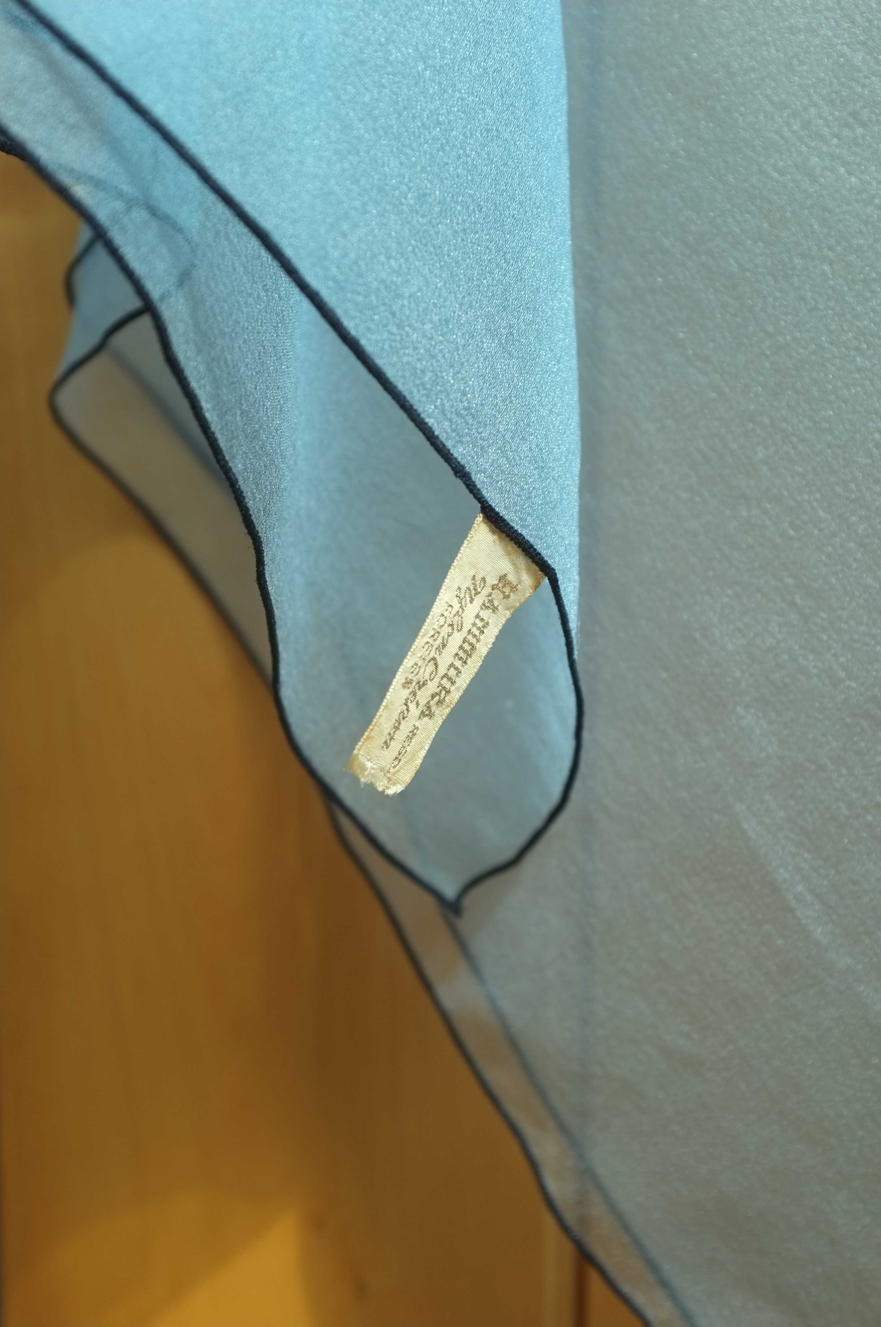 błękitna woalka real vintage chusta nylonowa krepon retro pin-up