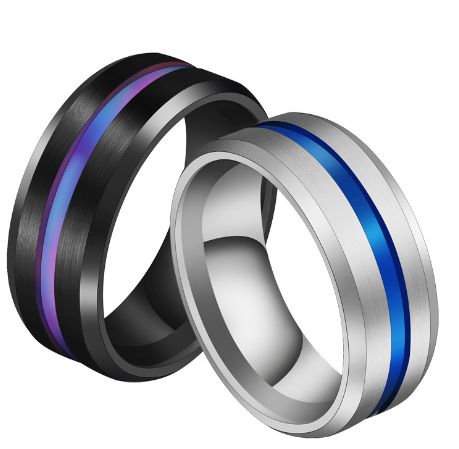 Sygnet Obrączka Ze Stali Chirurgicznej W Kolorze Czarno Kolorowy R.22