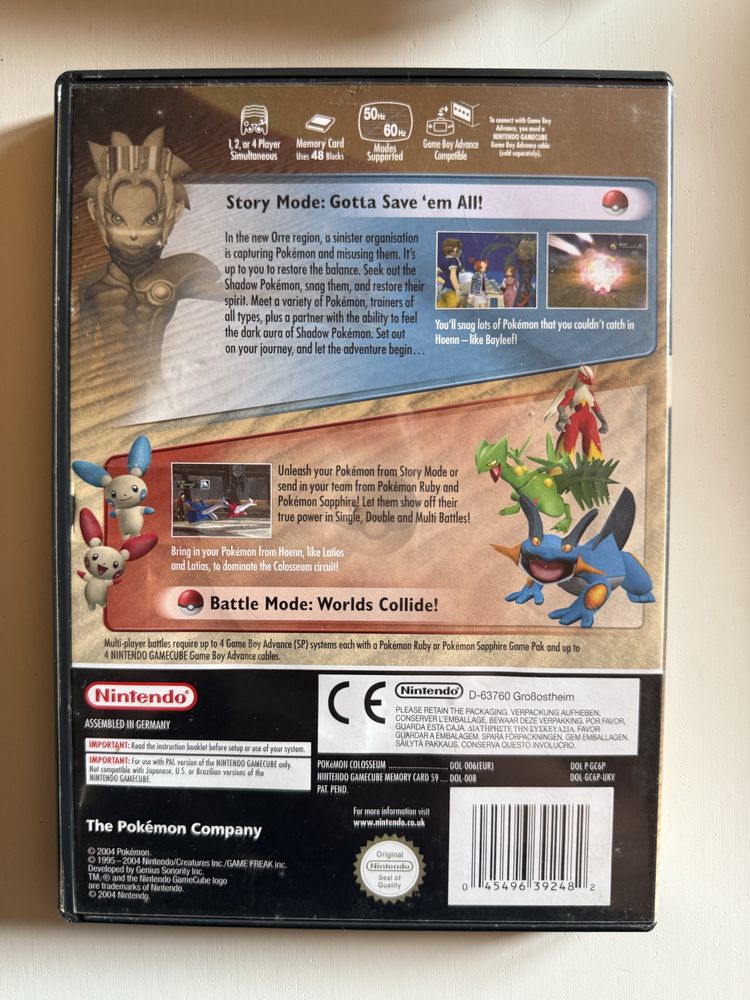 Pokémon Colosseum com cartão de memória