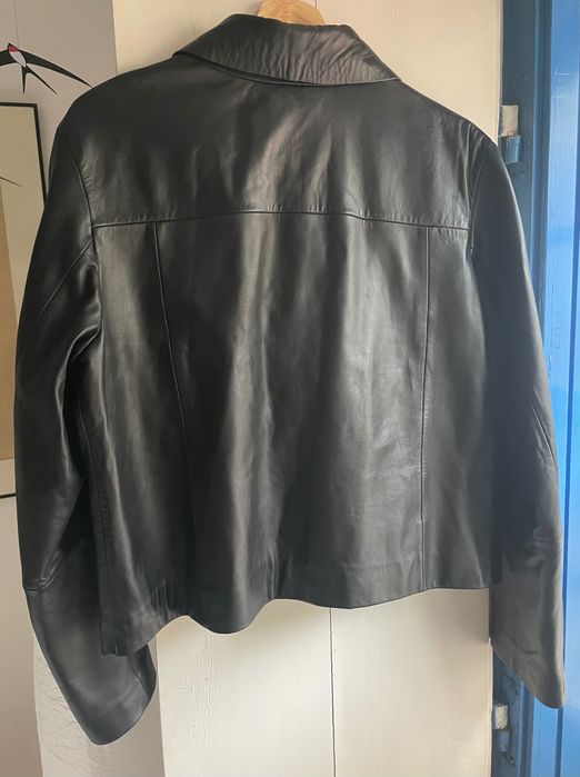 Casaco de pele preto tamanho L Mango Leather Selection como novo