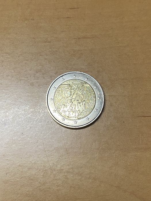 Moeda França 2 euro, 30° aniversário Queda do Muro de Berlim 2019