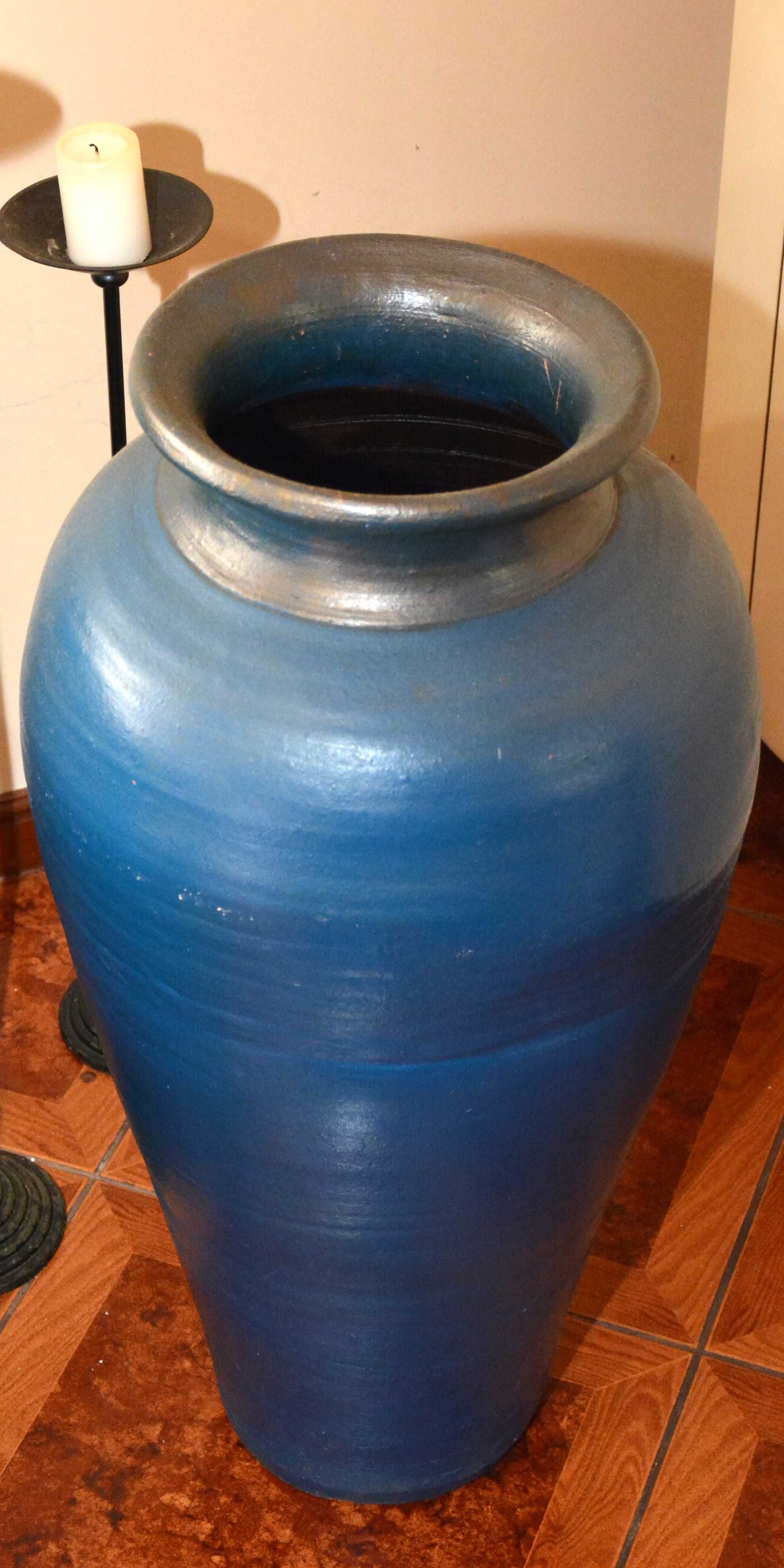 jarrão azul barro 70 cm
