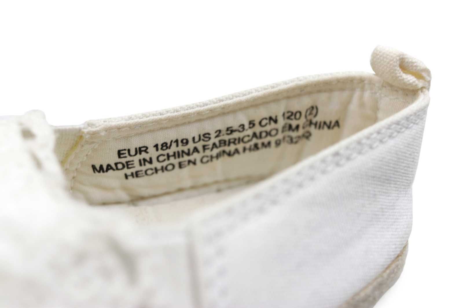 H&M espadryle śmietankowe koronkowe 18-19