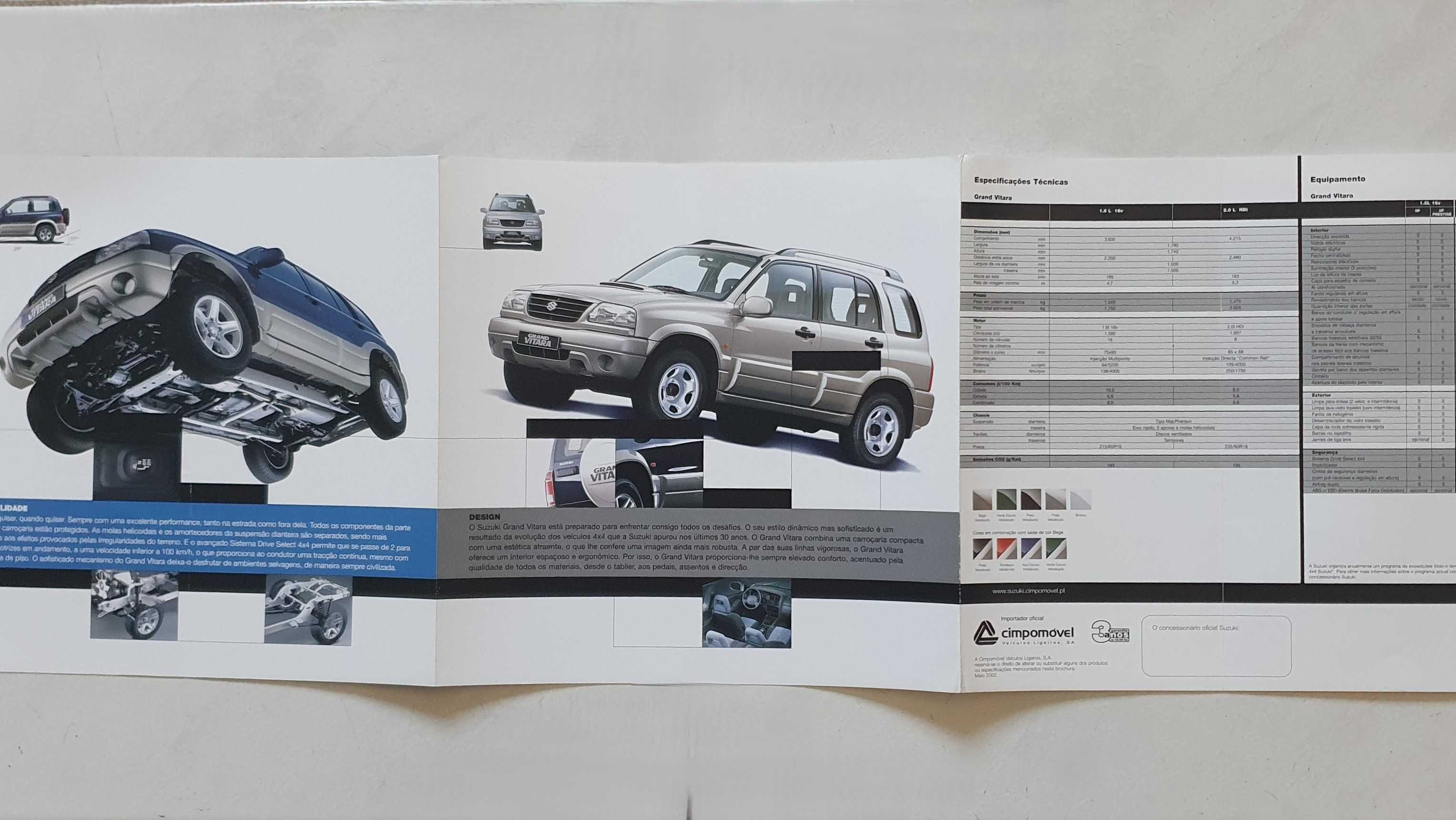 Catálogo / Folheto automóvel Suzuki Grand Vitara - Ano 2002