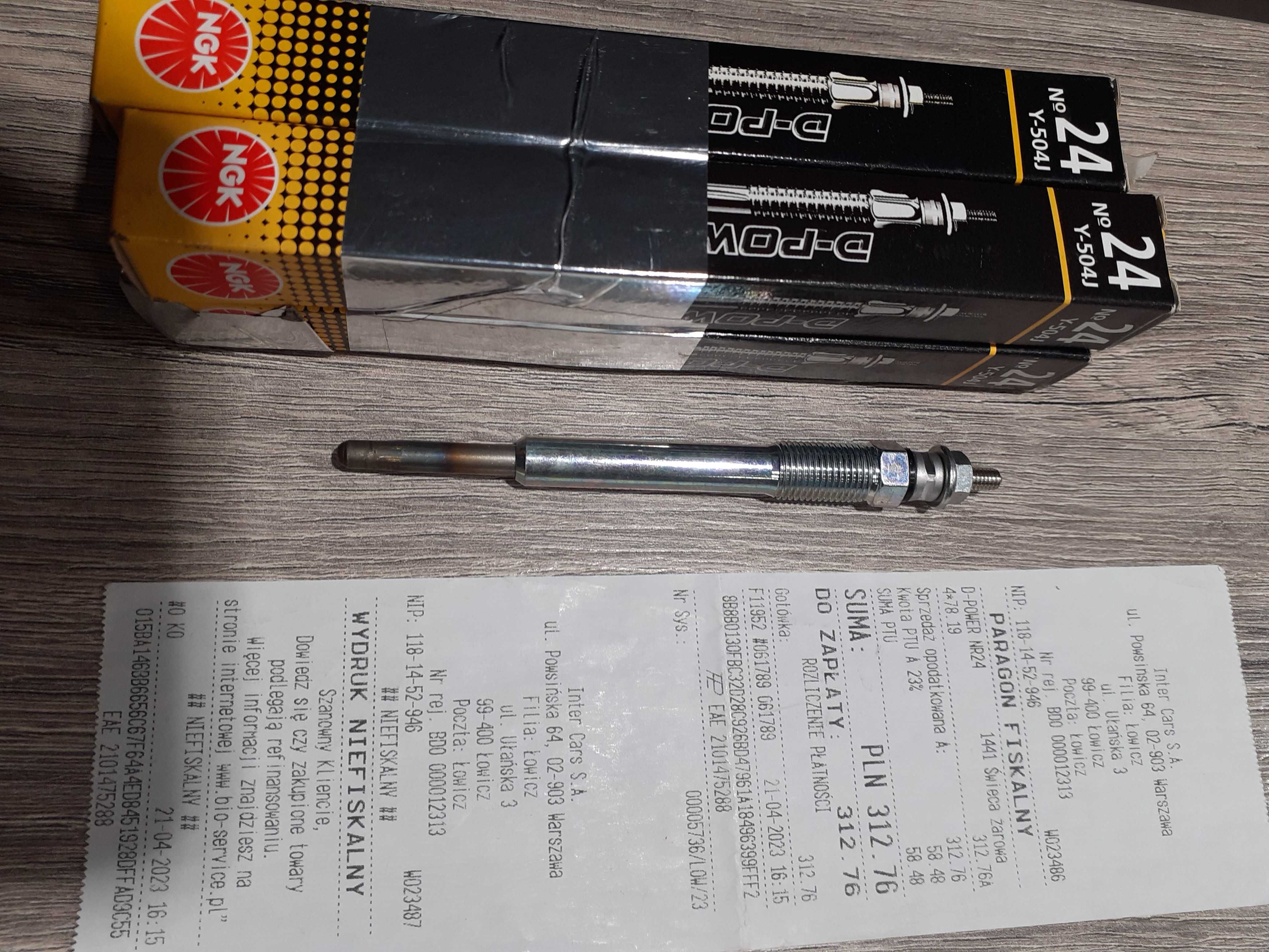 Świece żarowe NGK Y504J (nowe) 4szt D-POWER 24