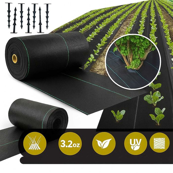 UV STOP chwastom AGROTKANINA AGROWŁÓKNINA Skarden 90g 1,1x50m + Kotwy