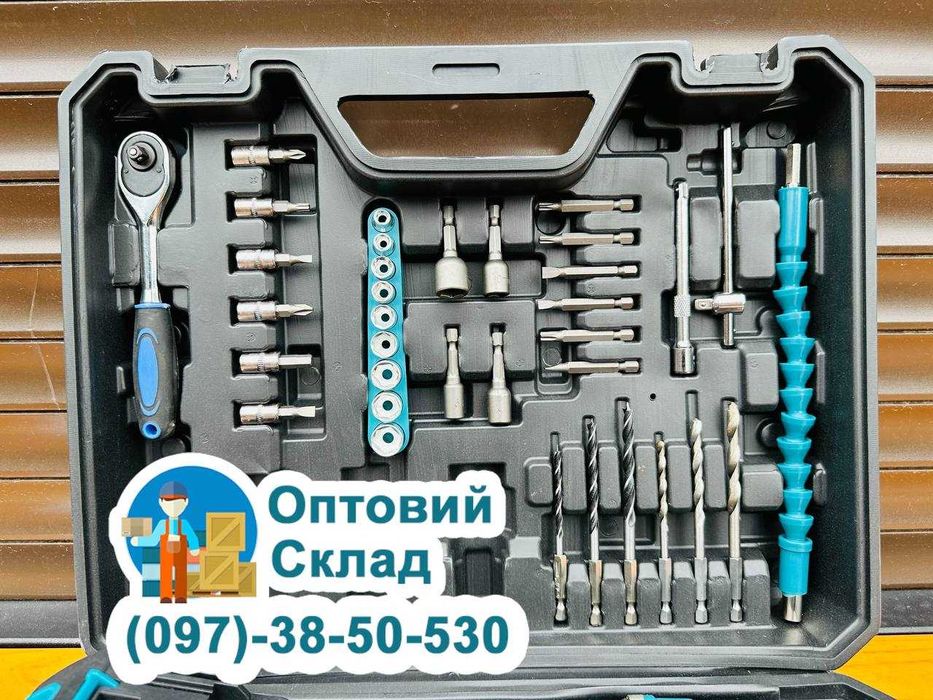 Якісний Шуруповерт Makita DHP485 BLACK З набором, Потужність 95Nm 36/6