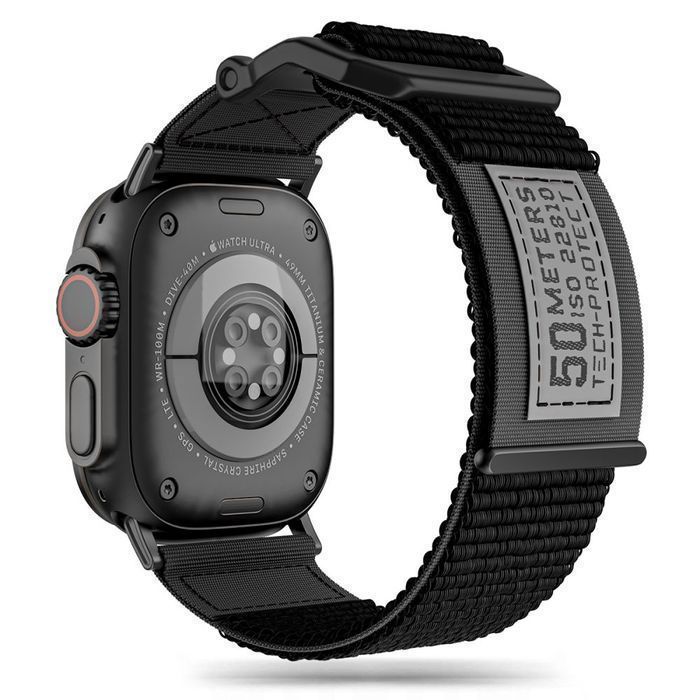 Pasek Tech-Protect Scout do Apple Watch 42/44/45/49mm - Nylon, Czarny