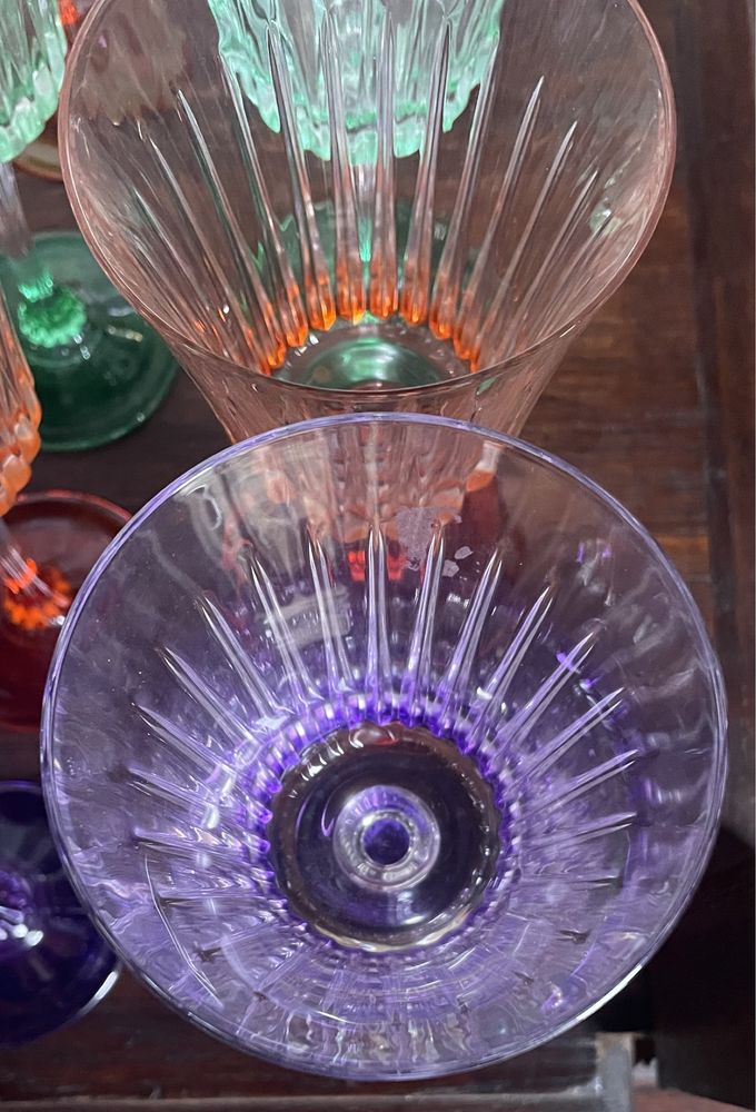 Conjunto de Taca de Vinho ou Água em Cristal Eco Colorido 10 Peças