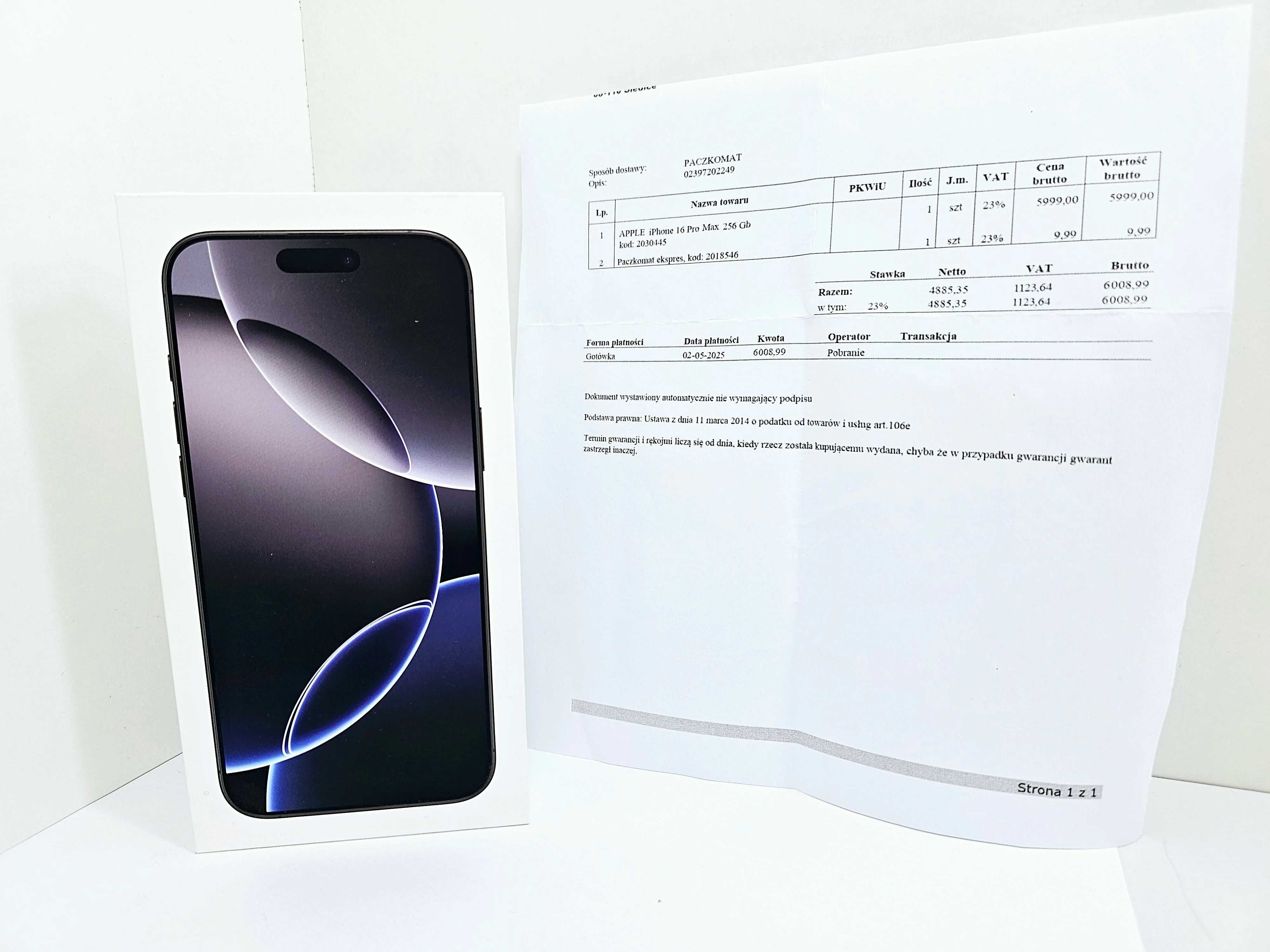 Apple Iphone 16 Pro Max 256gb tytan niekatywowany