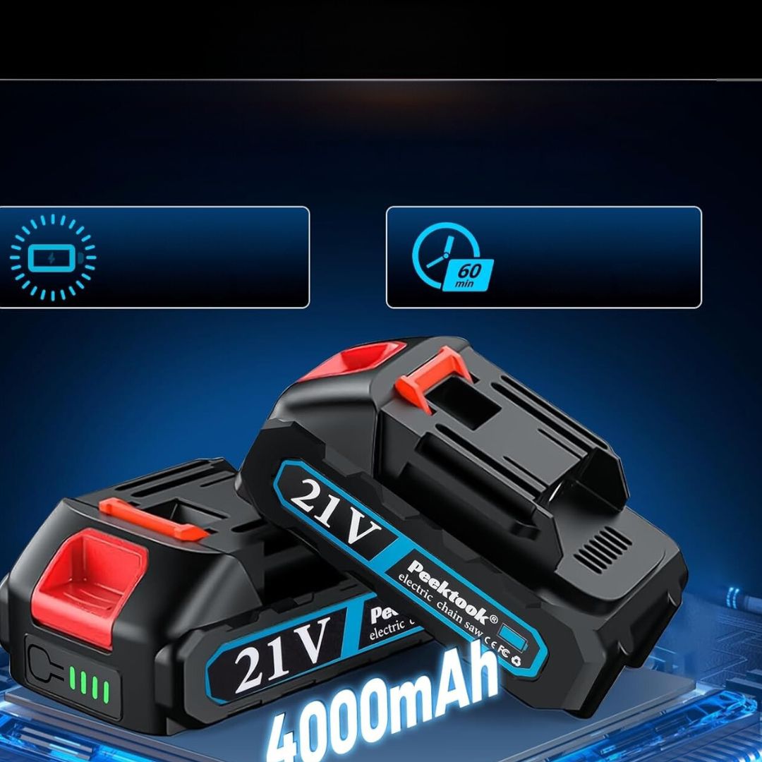 Akumulatorowa Mini Piła Łańcuchowa 6" 2x Baterie 2000 mAh Silnik 21V