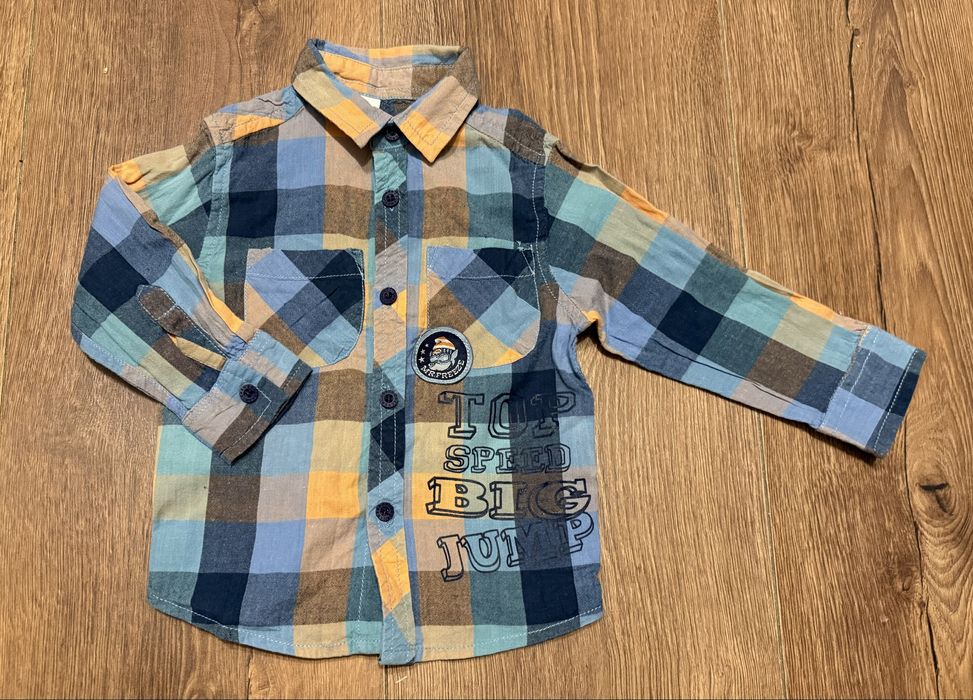 Koszula chłopięca w kratę Cocodrillo r. 86 sportowa koszula