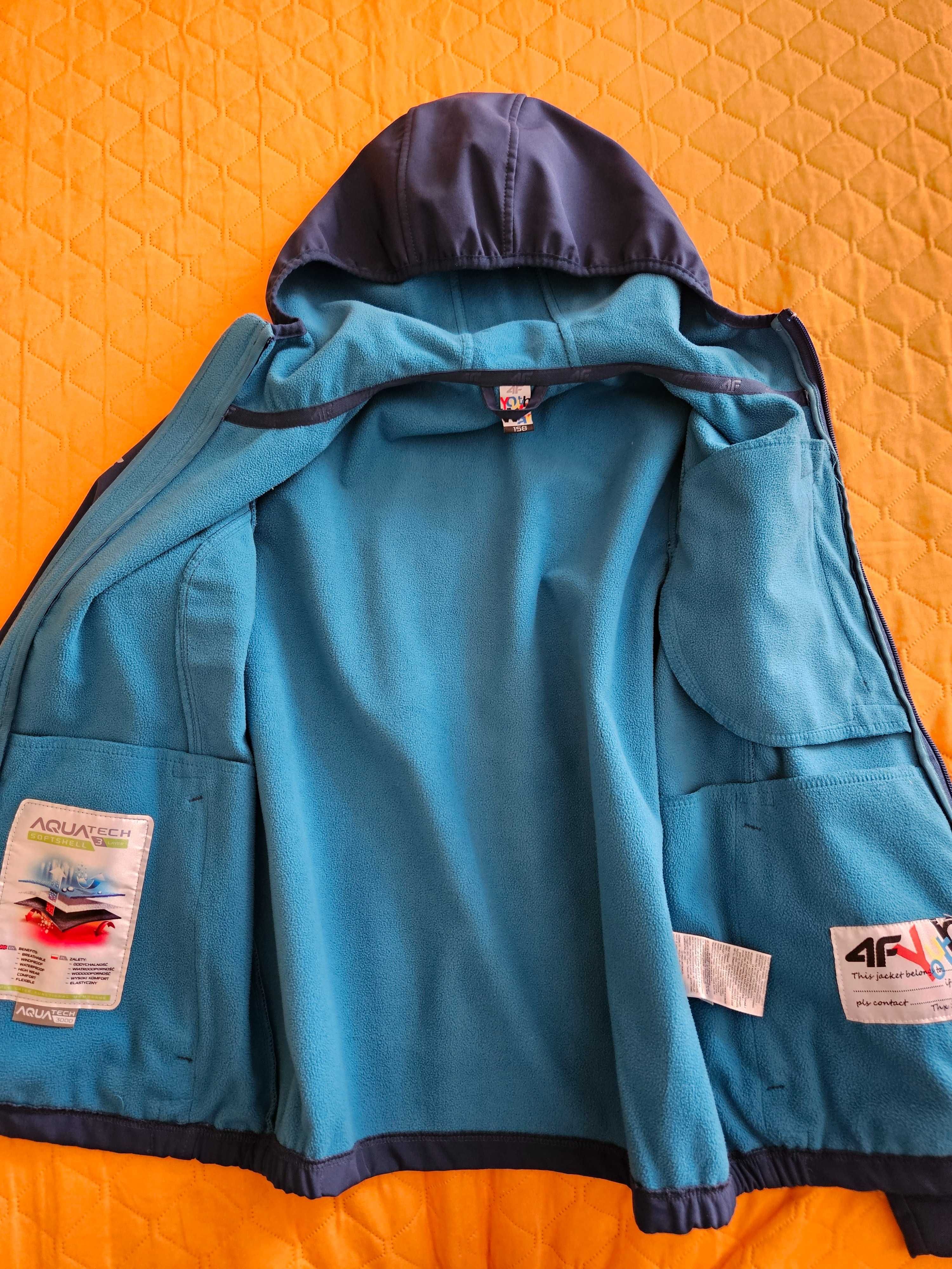 Kurtka softshell i bluzka 4F chłopięca, rozm. 158 cm