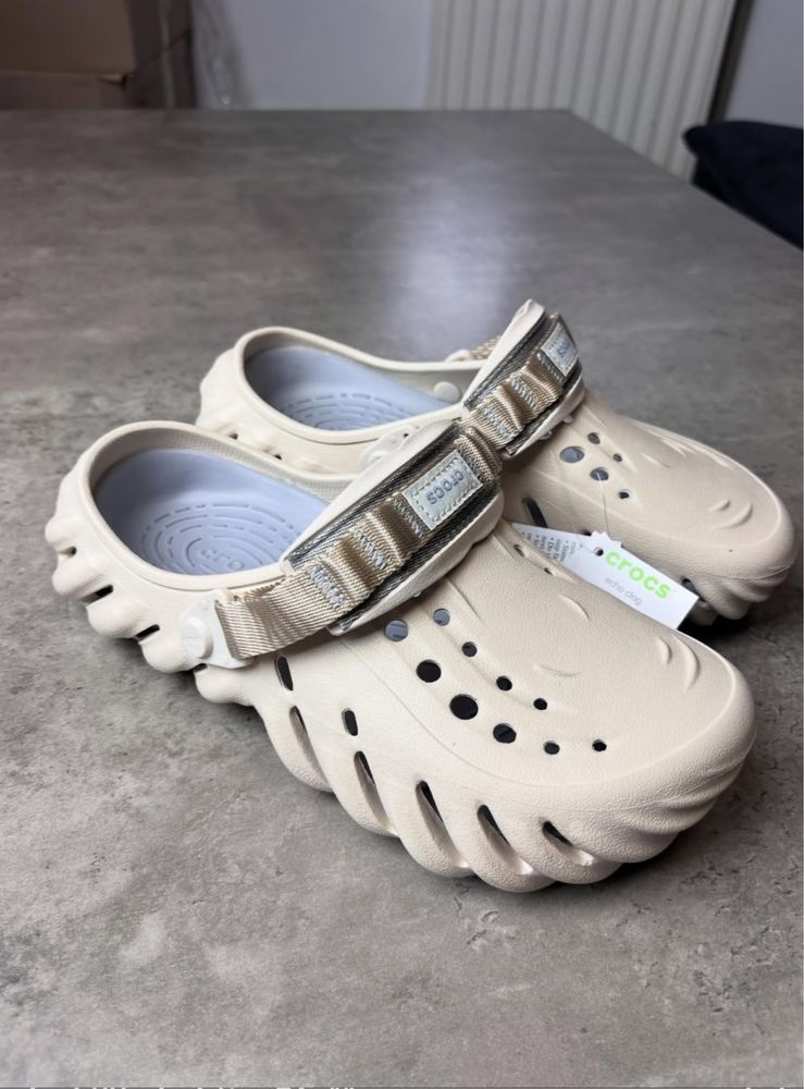 Оригінал CROCS Echo Clog 42, 43, 44 | Білі та коричневі крокси сабо