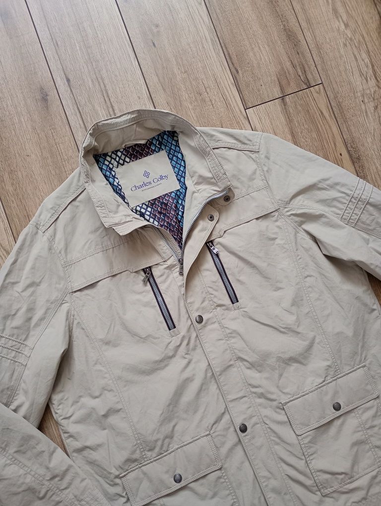 Charles Colby lekka męska kurtka wiosenna parka ok 4XL 185+