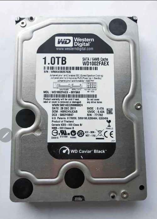 2 x HDD  3.5" WD   Caviar Black 1 TB, 7200 об/хв, 64 MB, SATA III