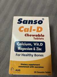 Sanso Cal-D 28 жувальних таблеток, кальцій, магній, цинк, вітамін д