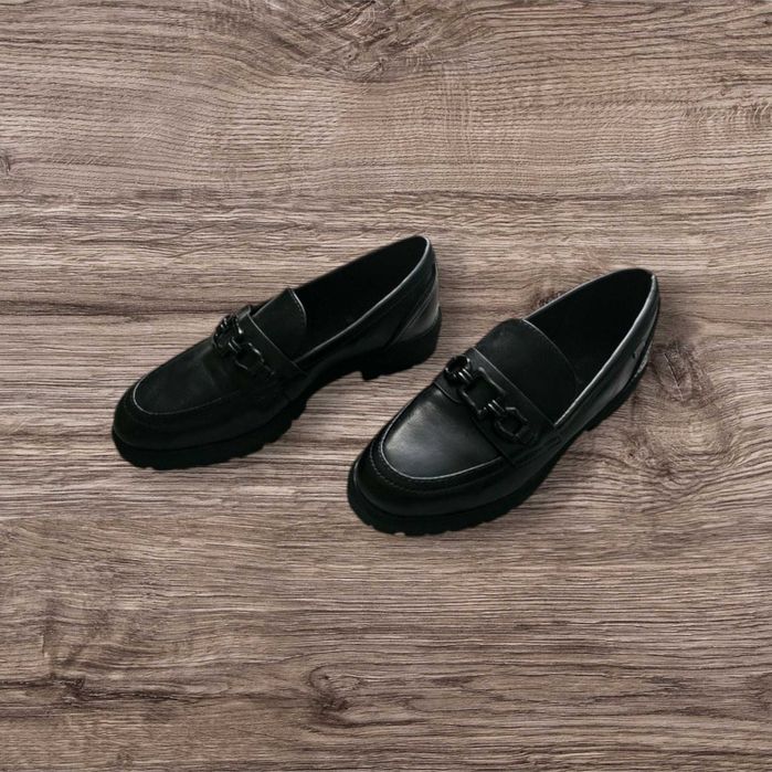 Mokasyny skórzane S.Oliver 38(24,5cm) czarne