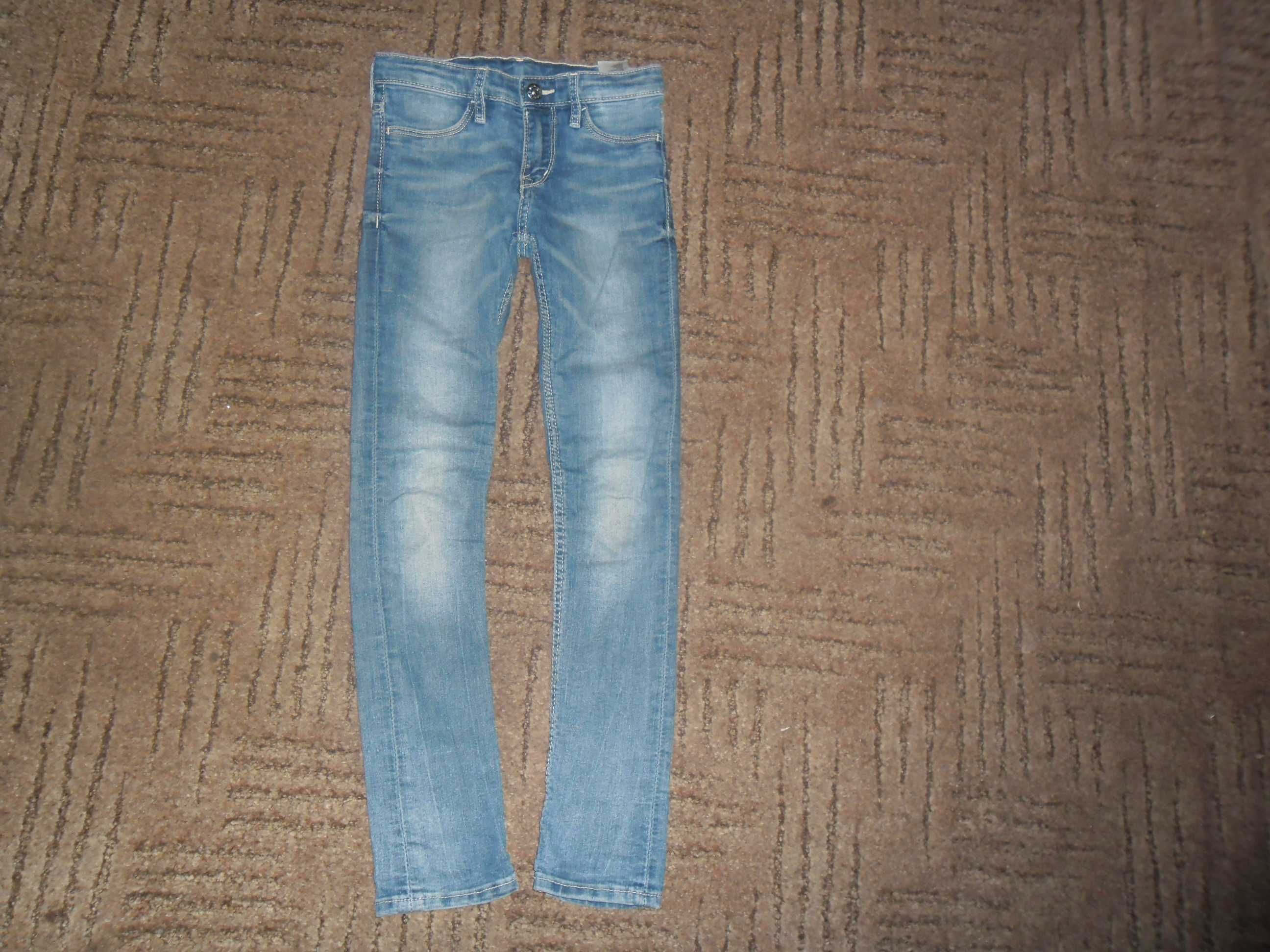 H&m skinny fit JEANS rurki wąskie spodnie org przecierane roz 122