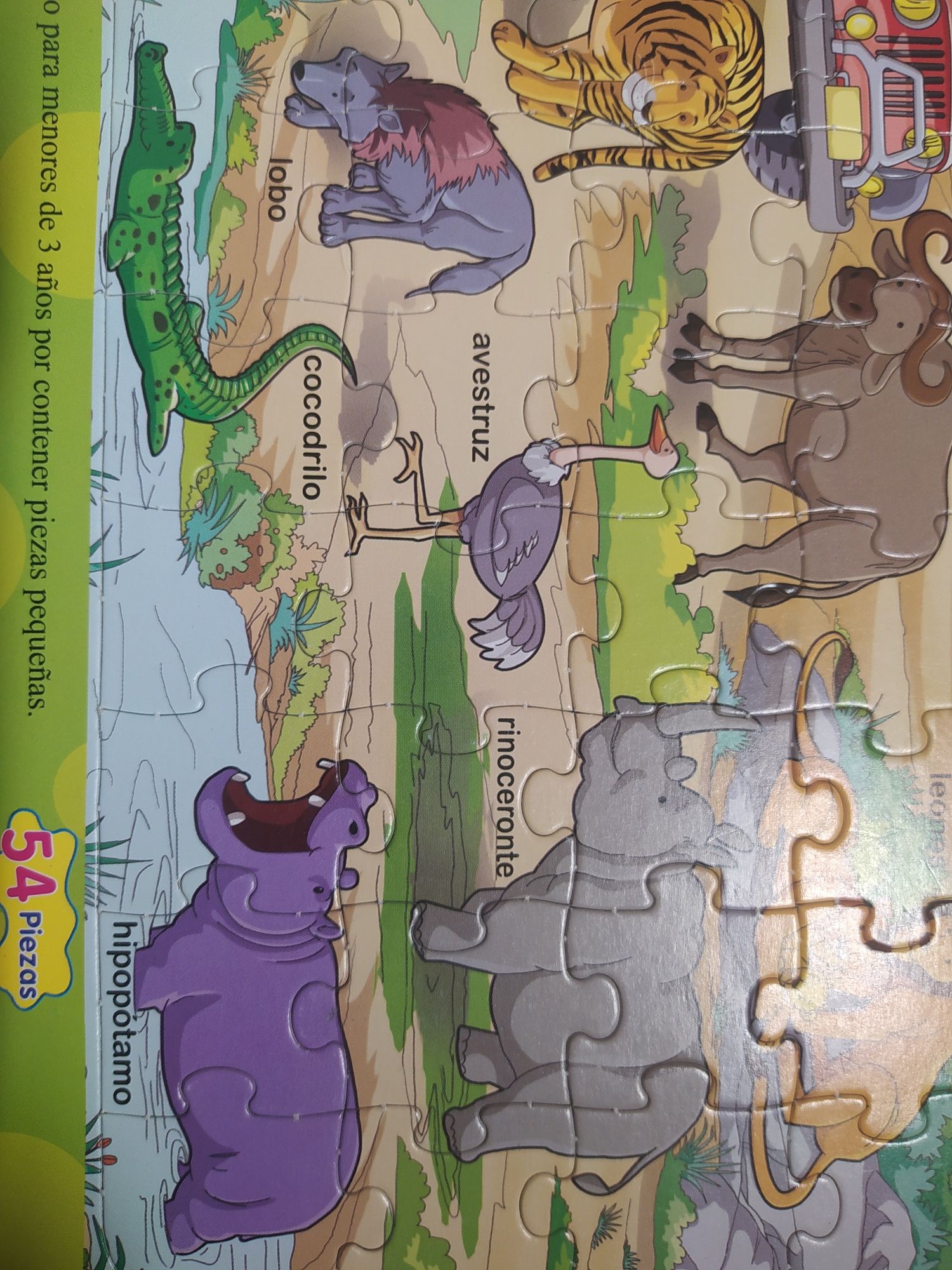 Puzzle Safari nauka zabawa hiszpański