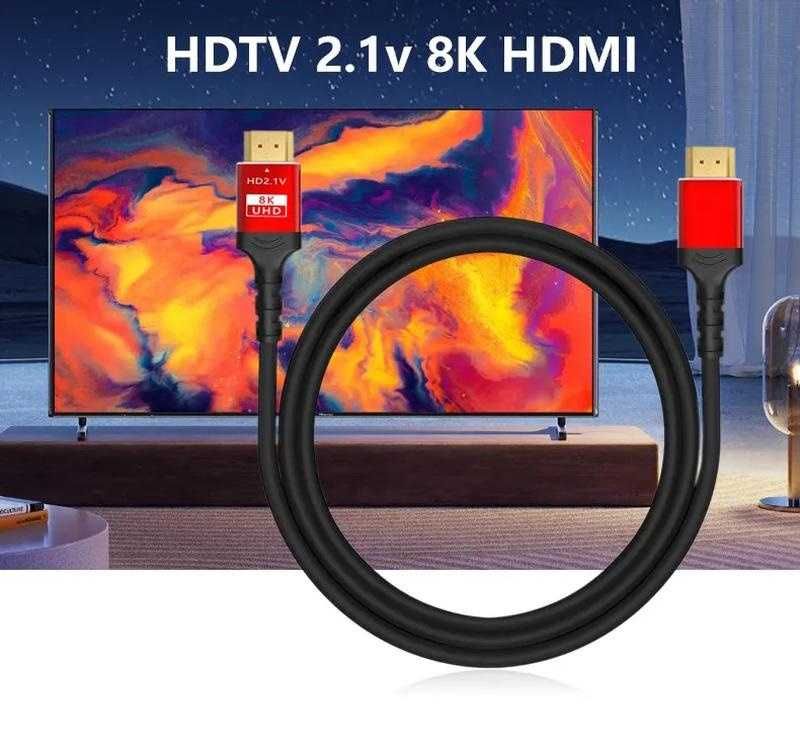 Кабель HDMI v2.1 8K 1/2 метра Black/Red Ultra High Speed HDR