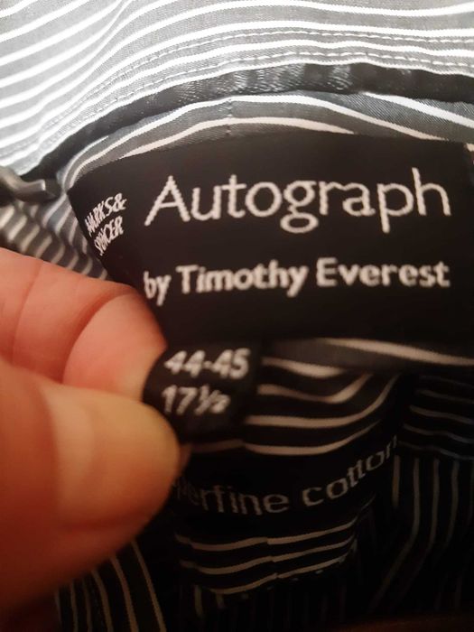 Koszula Męska Marks and Spencer szara paski 100% bawełna