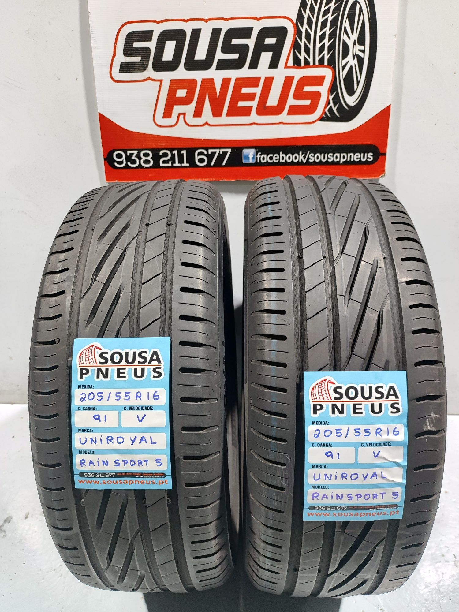 2 pneus semi novos 205-55R16 Uniroyal - Oferta da entrega