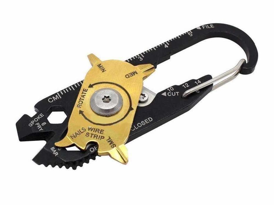 Brelok karabińczyk nóż multitool przeżycia 20w1