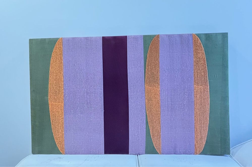Quadro de tecido feito em tear