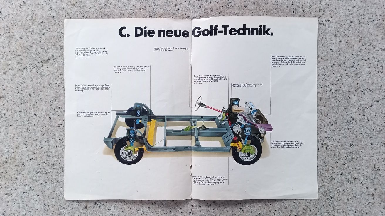 VW Volkswagen Golf 1 (l) 1974 rok Prospekt