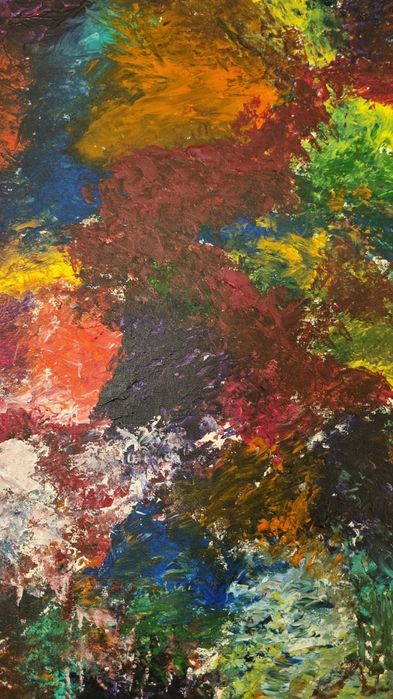 Quadro Abstrato Original Multicolor (120cmx60cm)