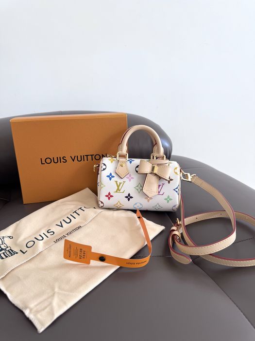 Сумка Louis Vuitton x Takashi Murakami | Nano Speedy Monogram White