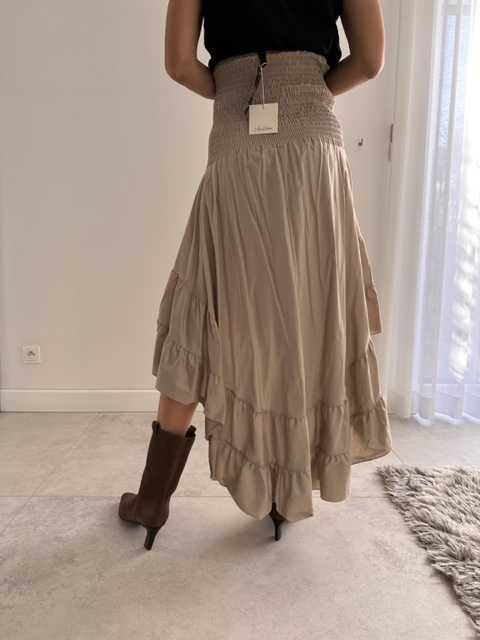 sukienka spódnica beżowa