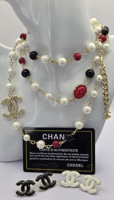 Korale sztuczne perły chanel 102cm