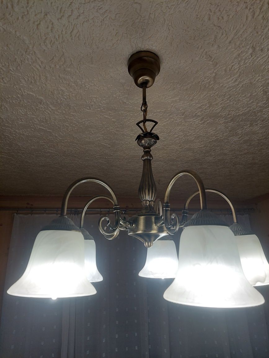 Żyrandol lampa pięcioramienny na żarówki led E14