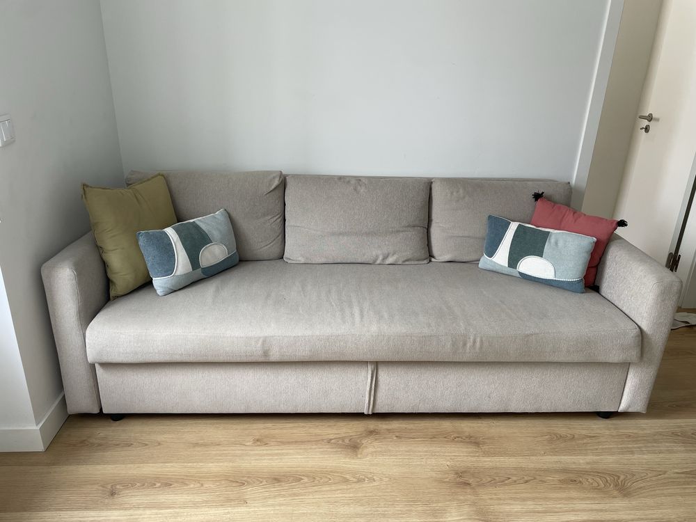 Sofá-cama - cor cinzento claro