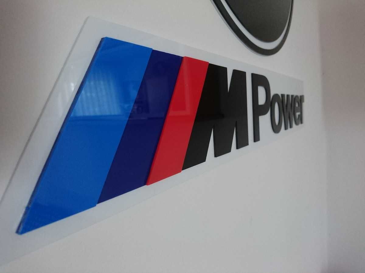 Logo szyld emblemat BMW M Power do garażu pokoju na ścianę
