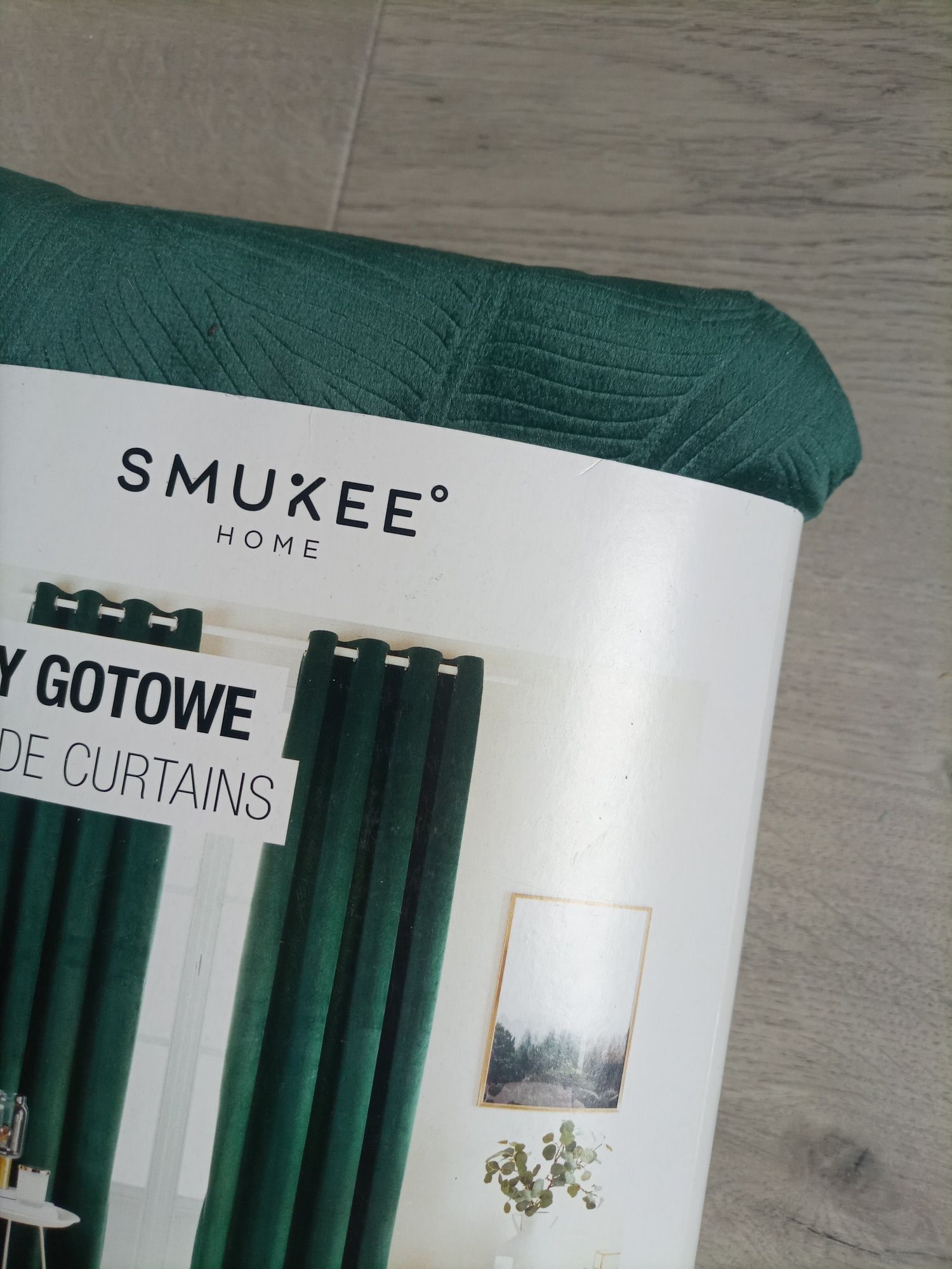2 zasłony zielone aksamitne welurowe Smukee 2x zasłona zestaw 2 zasłon