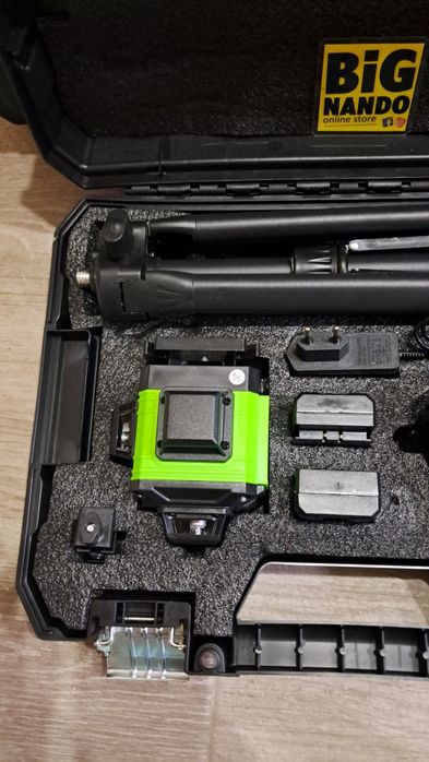Nível Á Laser 4d Verde 16 Linhas Com 360 Graus + Tripé