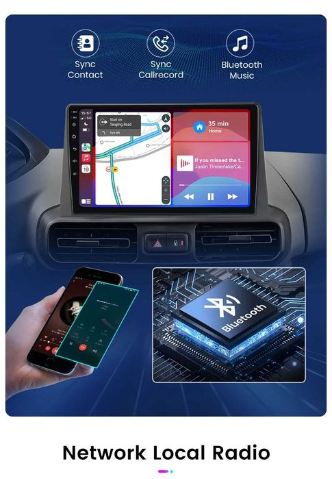 Rádio android Citroen Berlingo Peugeot Partner Opel Combo 2019-25 NOVO